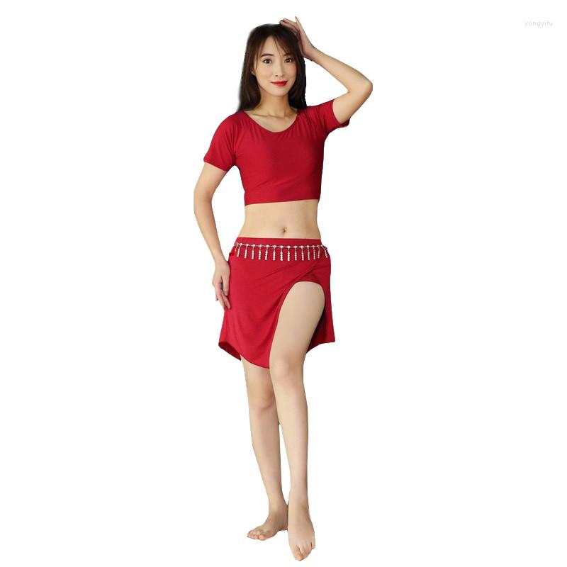 Stage Wear Arrivals 2023 Women Belly Dance Class Modal Clothes Outfit Short Skirt Side Slit Bellydance Top And 2pcs Set, Black
Stage Wear Arrivals 2023 Women Belly Dance Class Modal Clothes Outfit Short Skirt Side Slit Bellydance Top And 2pcs Set, Black