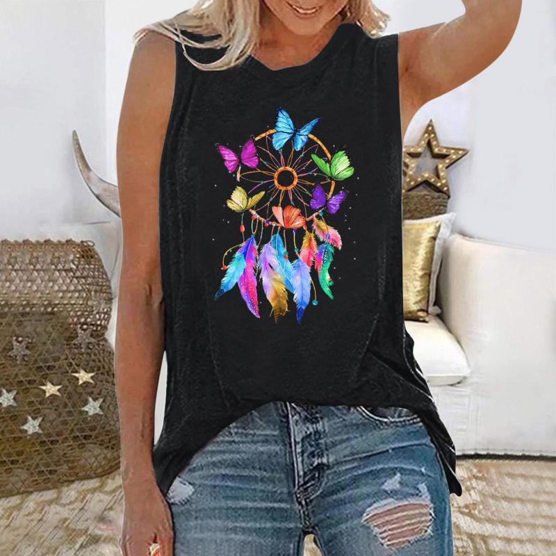 Women' Tanks Summer Harajuku Vintage Butterfly Dreamcatcher Print Women Tank Tops Casual O-neck Sleeveless Vest Streetwear Female Tee, Wine
Women' Tanks Summer Harajuku Vintage Butterfly Dreamcatcher Print Women Tank Tops Casual O-neck Sleeveless Vest Streetwear Female Tee, Wine