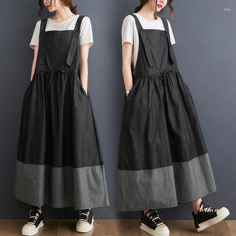 Casual Dresses 2023 Summer Clothing For Women Retro Large Size Loose Denim Color Matching Strap Dress Mid-Length Female Vestido M304, As show
Casual Dresses 2023 Summer Clothing For Women Retro Large Size Loose Denim Color Matching Strap Dress Mid-Length Female Vestido M304, As show