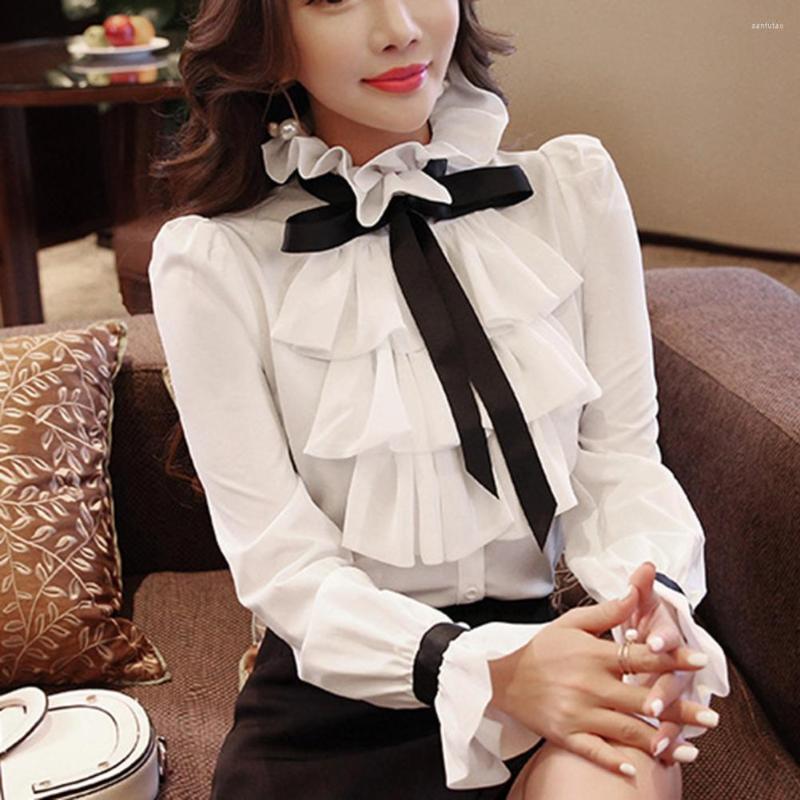 Women' Blouses Buttons Placket Anti-pilling Dressing Up Elegant Ruffle Decor Autumn Chiffon Shirt Blouse Female Clothing, White
Women' Blouses Buttons Placket Anti-pilling Dressing Up Elegant Ruffle Decor Autumn Chiffon Shirt Blouse Female Clothing, White
