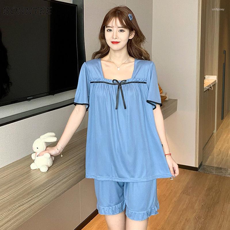 Women's Sleepwear Pajama Sets Women Sweet Preppy Korean Style Simple Summer Short Sleeve Patchwork Design Candy Color Fashion Chic Home, 618 yellow
Women's Sleepwear Pajama Sets Women Sweet Preppy Korean Style Simple Summer Short Sleeve Patchwork Design Candy Color Fashion Chic Home, 618 yellow