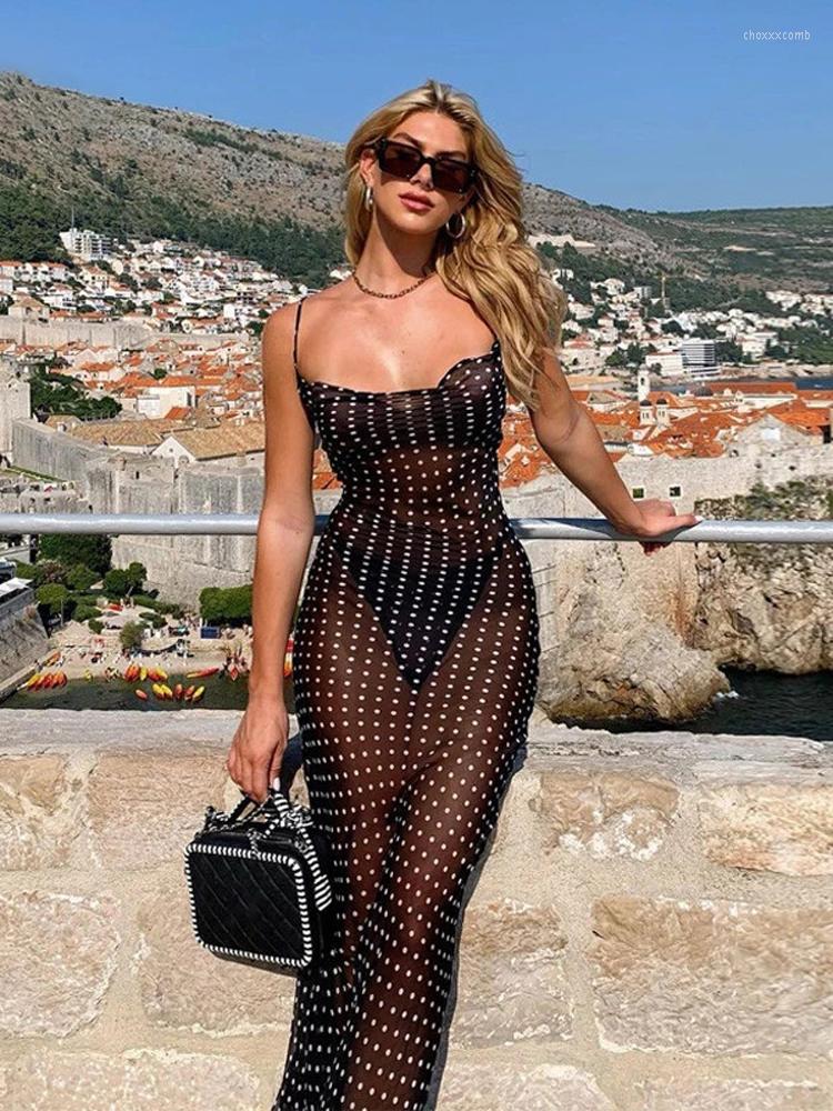 Casual Dresses Tossy See-Through Beach Party Dress 2023 Women Vacation Outfits Summer Vintage Maxi Bodycon Dot Sleeveless Mesh, Black
Casual Dresses Tossy See-Through Beach Party Dress 2023 Women Vacation Outfits Summer Vintage Maxi Bodycon Dot Sleeveless Mesh, Black
