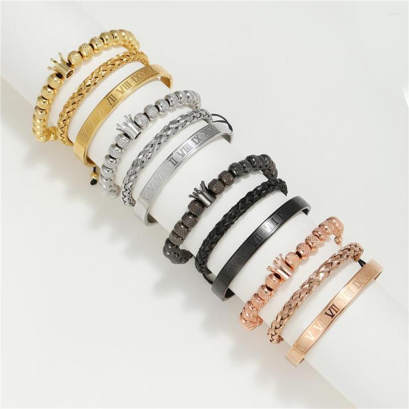 Charm Bracelets ZG Fashion Charms Bracelet For Men High Quantity Retro Crown Braided Roman Lettering Stainless Steel Mesh Open Male Set
Charm Bracelets ZG Fashion Charms Bracelet For Men High Quantity Retro Crown Braided Roman Lettering Stainless Steel Mesh Open Male Set