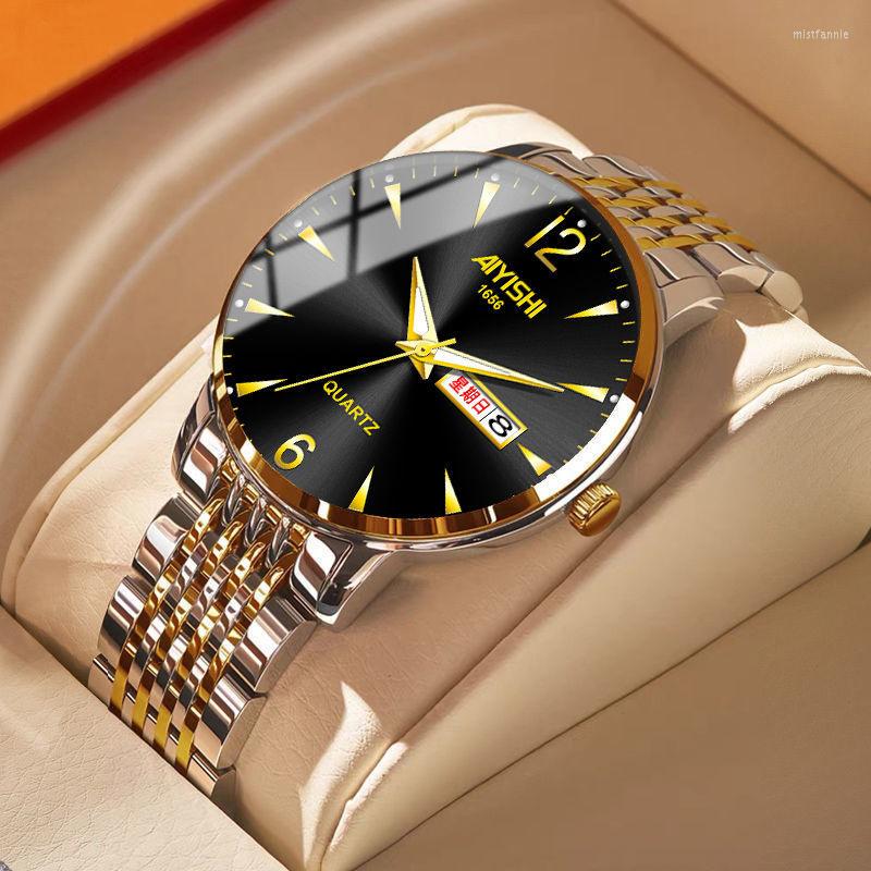 Wristwatches Genuine AIYISHI Men Watch Stainless Steel Top Quailty Luxury Waterproof Luminous Date Week Sport Auto Wrist Watches A4278
Wristwatches Genuine AIYISHI Men Watch Stainless Steel Top Quailty Luxury Waterproof Luminous Date Week Sport Auto Wrist Watches A4278