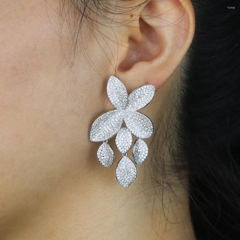 Dangle Earrings High Quality Iced Out Luxury Bling Cz Fashion Women Jewelry Micro Pave 5A Big Flower Charm Drip Leaf
Dangle Earrings High Quality Iced Out Luxury Bling Cz Fashion Women Jewelry Micro Pave 5A Big Flower Charm Drip Leaf