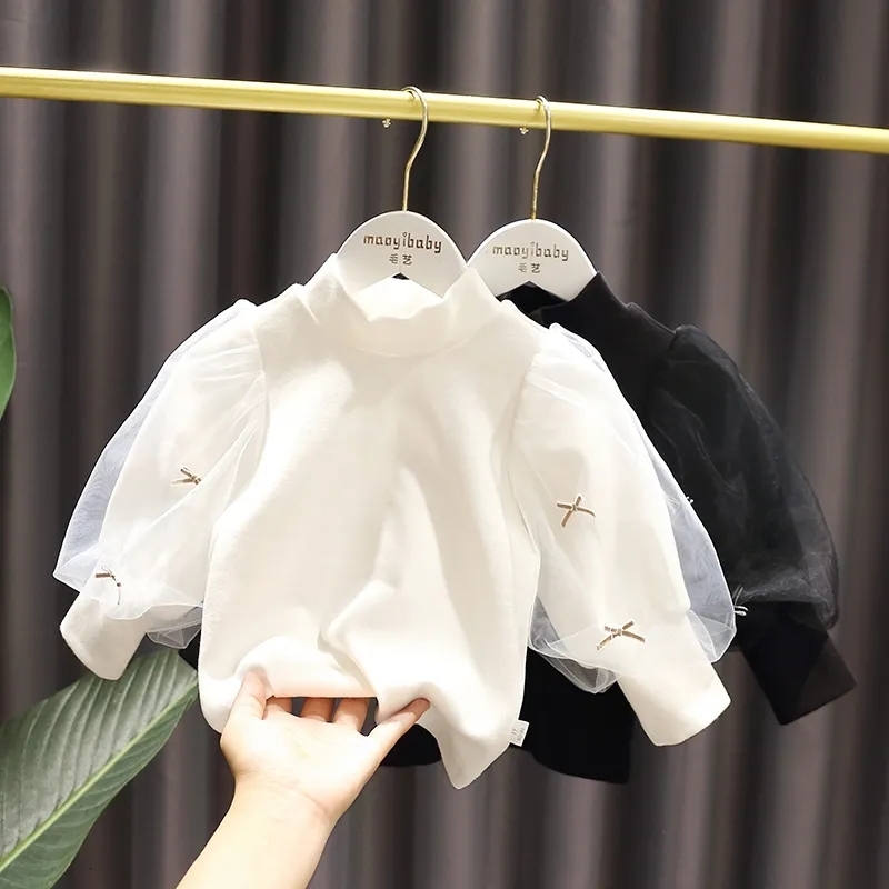 Kids Shirts Baby Girl Long-sleeved Bottoming Shirt Children's Mesh Lantern Sleeve Top Spring and Autumn Girls Foreign Turtleneck T-shirt 230317, Black
Kids Shirts Baby Girl Long-sleeved Bottoming Shirt Children's Mesh Lantern Sleeve Top Spring and Autumn Girls Foreign Turtleneck T-shirt 230317, Black