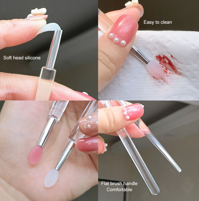 500pcs Women Beauty Makeup Tools Soft Silicone Lip Brush With Cover Multifunction Applicator Cosmetic Brush Make Up Brushes For Eye Shadow Lipstick Pi