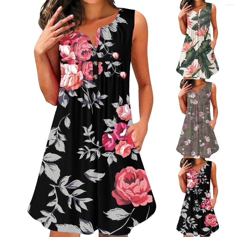 Casual Dresses Rayon For Women Womens Fashion Sleeveless Round Neck Button Short Print Pocket Knee Length, Black
Casual Dresses Rayon For Women Womens Fashion Sleeveless Round Neck Button Short Print Pocket Knee Length, Black