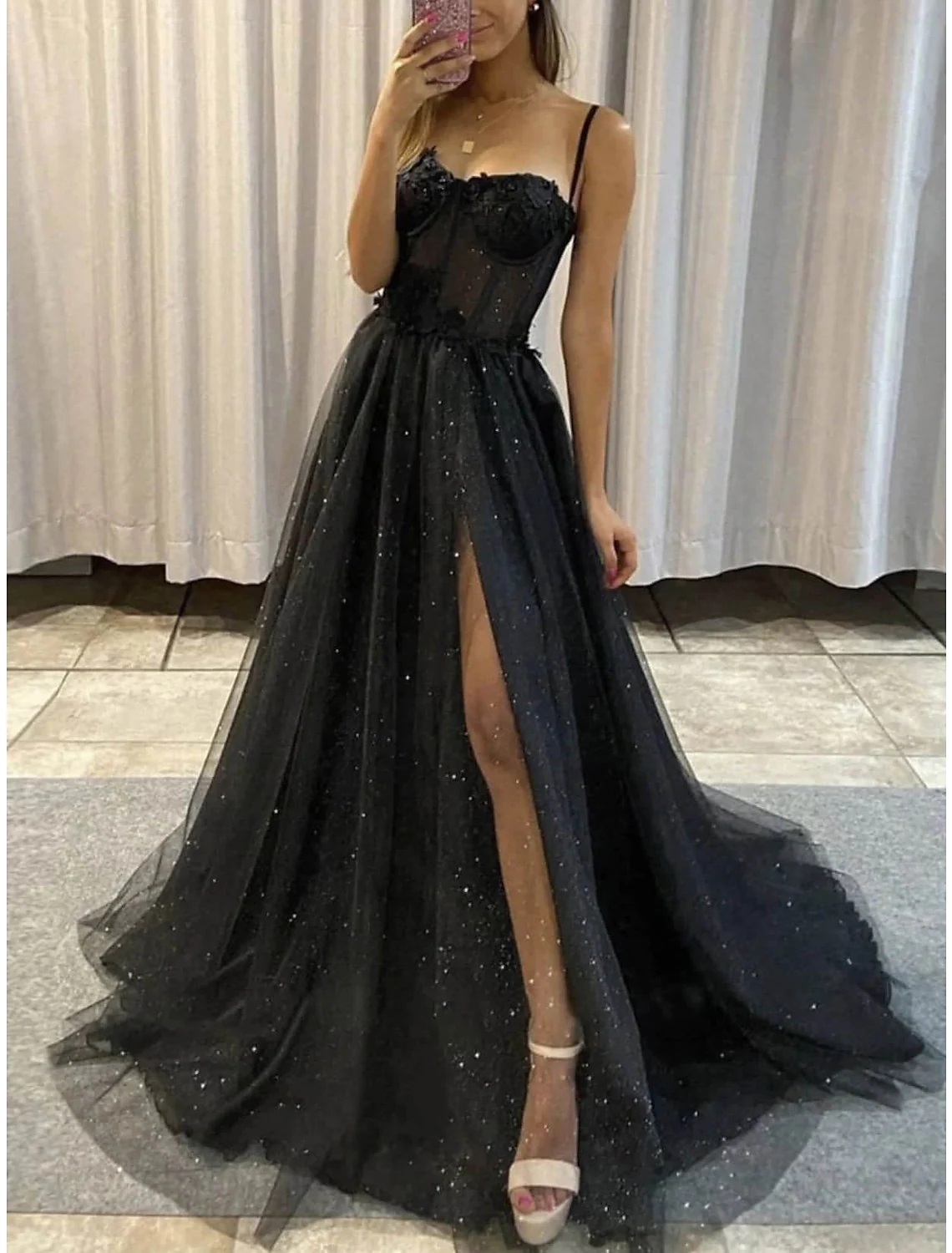 Blak A-Line Prom Dresses 2023 Gothic Dress Graduation Floor Length Sleeveless Scoop Neck Tulle with Slit E0317, Pink
Blak A-Line Prom Dresses 2023 Gothic Dress Graduation Floor Length Sleeveless Scoop Neck Tulle with Slit E0317, Pink