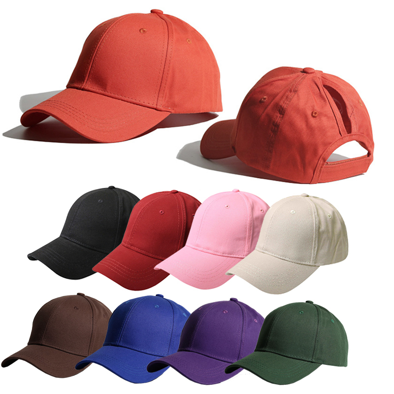 Ball Caps Solid Color High Ponytail Baseball Cap for Women Spring Summer Sunhat Running Hat Messy High Bun Ponytail Caps Female 230316