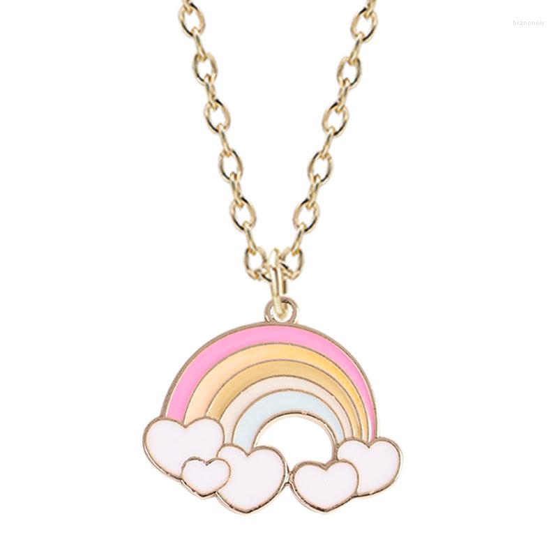 Chains Fashion Cartoon Rainbow Heart Necklace Boy Girl Anime Cute Zinc Alloy Pendant Sweet Style Ladies Party Jewelry Gift
Chains Fashion Cartoon Rainbow Heart Necklace Boy Girl Anime Cute Zinc Alloy Pendant Sweet Style Ladies Party Jewelry Gift