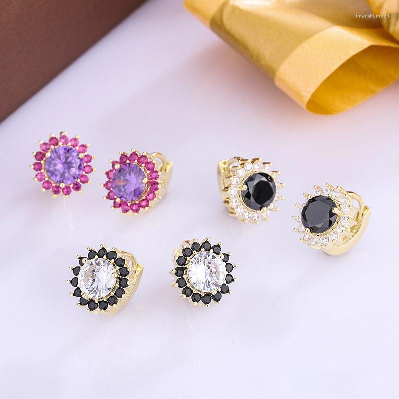 Hoop Earrings Purple Pink Flower For Women Aesthetic Zircon Ear Clip Gold Color Fashion Korean Girls Jewelry Wholesale KBE482
Hoop Earrings Purple Pink Flower For Women Aesthetic Zircon Ear Clip Gold Color Fashion Korean Girls Jewelry Wholesale KBE482