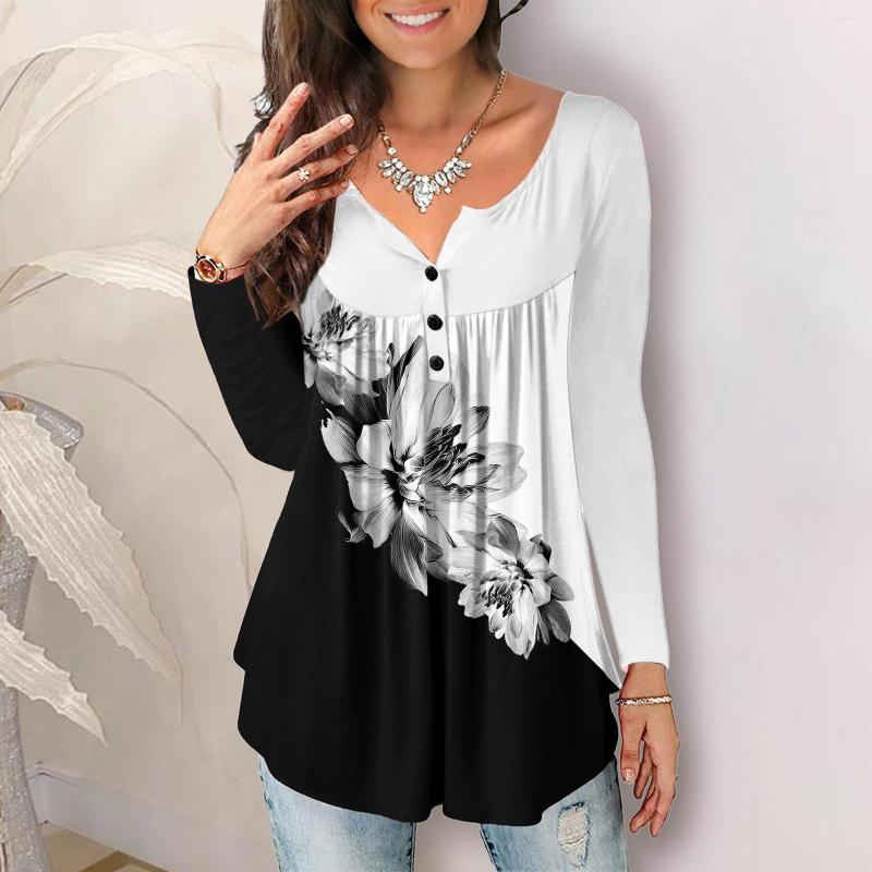 Women's Blouses Floral Print Pleated Blouse Women Vintage Round Neck Button Up Femme Long-sleeved Shirts Elegant Women's Clothing 40#, Bk
Women's Blouses Floral Print Pleated Blouse Women Vintage Round Neck Button Up Femme Long-sleeved Shirts Elegant Women's Clothing 40#, Bk