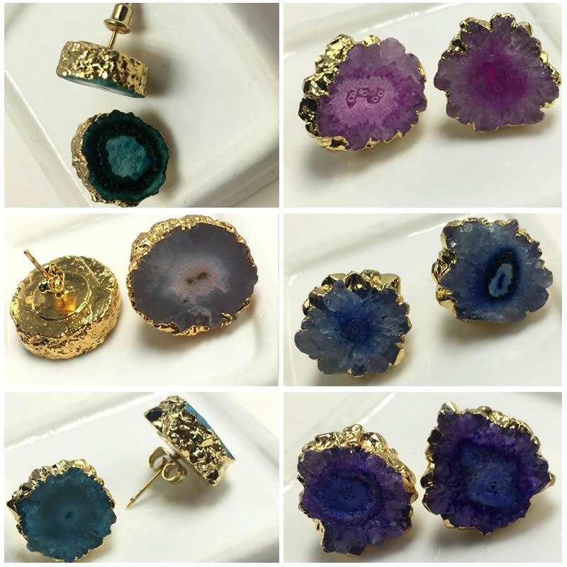 Stud Earrings Fashion Punk Women Gold Color Rainbow Sun Flower Stone Quartz Charm Jewelry Wholesale 1PCS
Stud Earrings Fashion Punk Women Gold Color Rainbow Sun Flower Stone Quartz Charm Jewelry Wholesale 1PCS