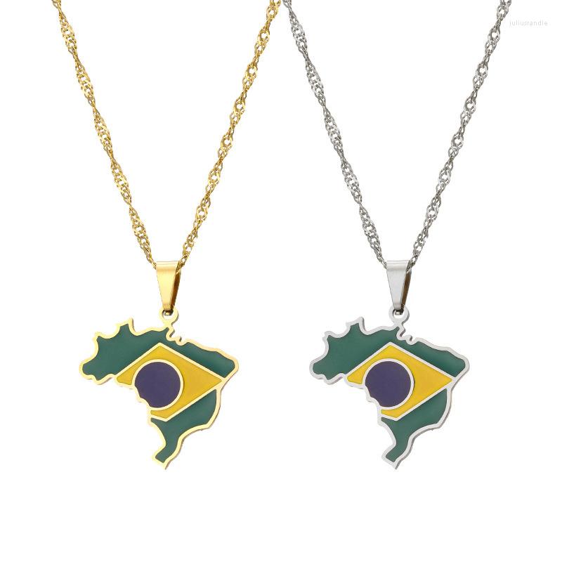 Pendant Necklaces Selling Retro Drip Oil Brazil Map Necklace Geometrical Ethnic Style Trend Personality Stainless Steel Jewelry
Pendant Necklaces Selling Retro Drip Oil Brazil Map Necklace Geometrical Ethnic Style Trend Personality Stainless Steel Jewelry
