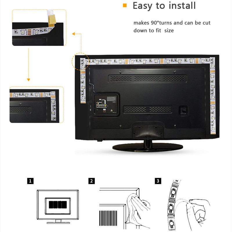 1-30M LED Strip Light USB Bluetooth 5050/2835 RGB Lights SMD DC5V Flexible LEDs Lamp Tape Ribbon TV Desktop Screen BackLight Diode D2.5