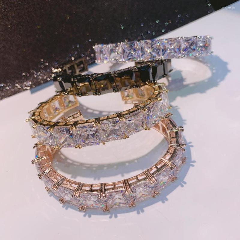 Bangle The Brazil Fashion Style Big Square Zircon Stone Copper Party Jewelry
