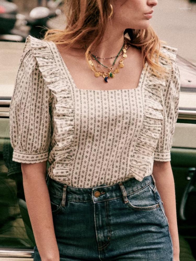 Women' Blouses Spring Summer Square Neck Ruffle Floral Print Women Short Sleeve Casual Female Tops, Top
Women' Blouses Spring Summer Square Neck Ruffle Floral Print Women Short Sleeve Casual Female Tops, Top