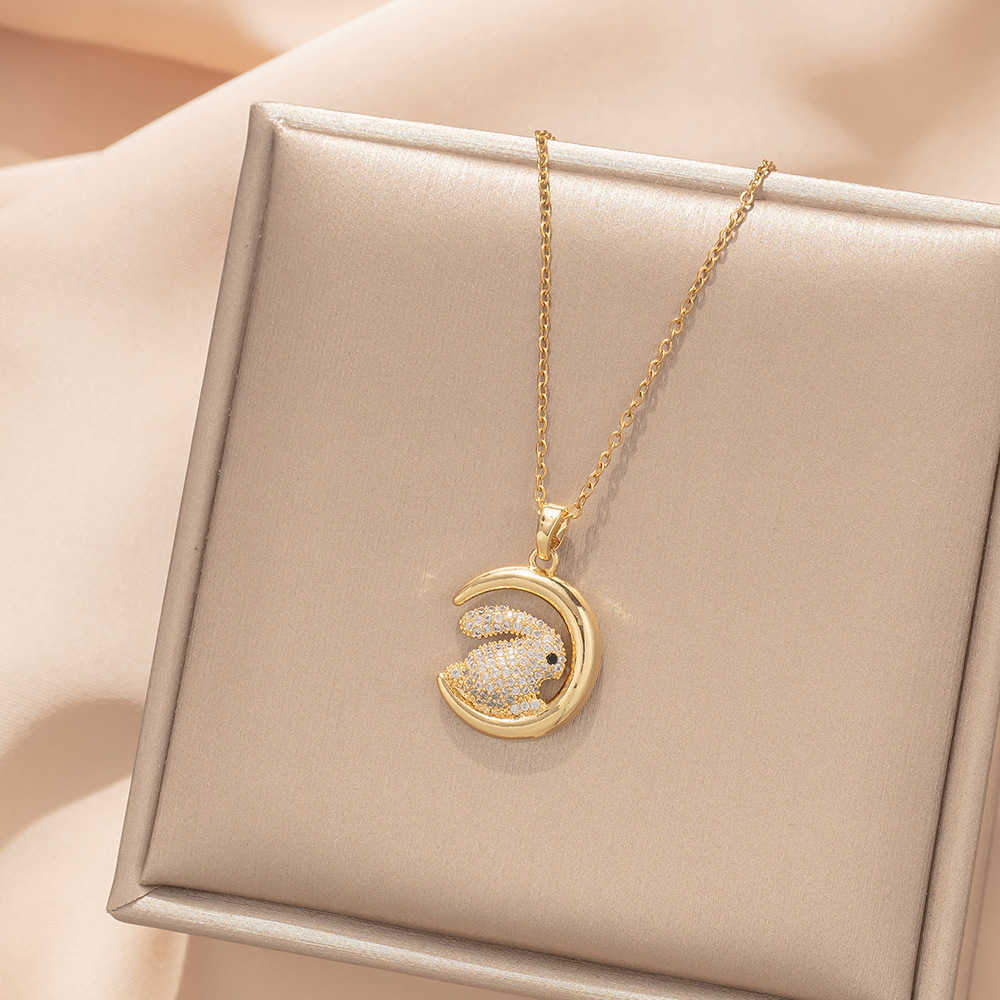 Pendant Necklaces Strands Strings Titanium Steel Necklace Female Jade Star Moon Zirconia Light Luxury Small Crowd 2023 New Year of the Rabbit
Pendant Necklaces Strands Strings Titanium Steel Necklace Female Jade Star Moon Zirconia Light Luxury Small Crowd 2023 New Year of the Rabbit