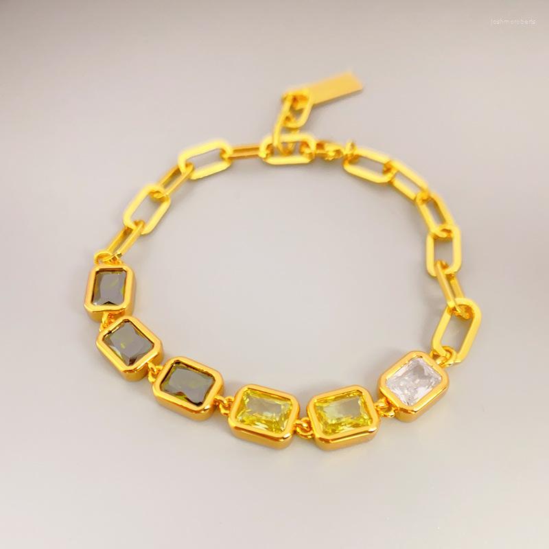 Charm Bracelets Brass Chain Clasp Shape Fashion Imitation Crystal Premium Sense Bracelet Women's Wholesale 
Charm Bracelets Brass Chain Clasp Shape Fashion Imitation Crystal Premium Sense Bracelet Women's Wholesale