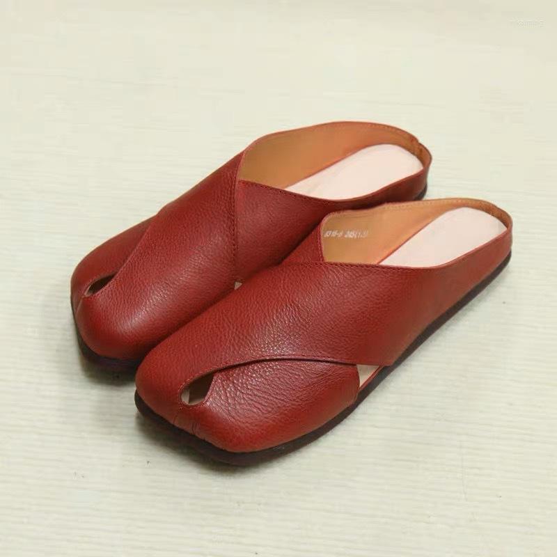 Slippers Genuine Leather Mules Shoes Women Soft Flat Retro Handmade Summer Ladies Slippers2023Brand, Beige
Slippers Genuine Leather Mules Shoes Women Soft Flat Retro Handmade Summer Ladies Slippers2023Brand, Beige