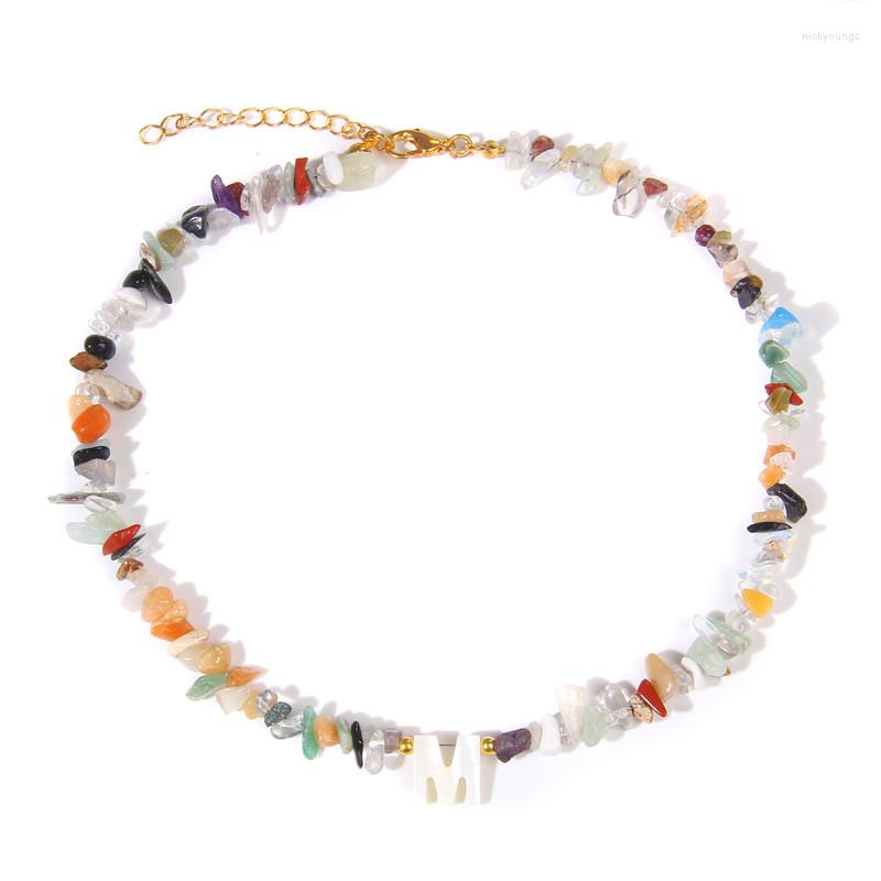 Chains Mix Stone Necklaces For Women Men English Initial Pendant Natural Chip Beaded Bohemia Exquisite Jewelry Gift
Chains Mix Stone Necklaces For Women Men English Initial Pendant Natural Chip Beaded Bohemia Exquisite Jewelry Gift