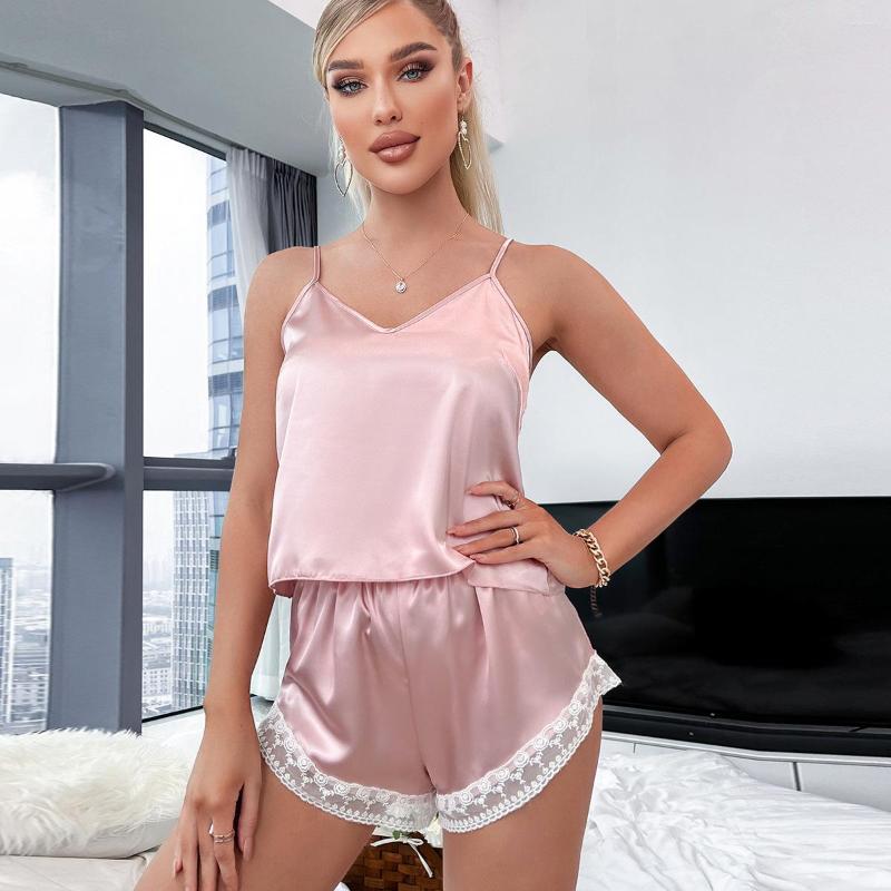 Women' Sleepwear 5 Colors Female Pajama 2023 Summer Pajamas For Women Sexy Sling Nightdress Shorts Ice Silk Like Home Wear 2PCS Set, Red
Women' Sleepwear 5 Colors Female Pajama 2023 Summer Pajamas For Women Sexy Sling Nightdress Shorts Ice Silk Like Home Wear 2PCS Set, Red