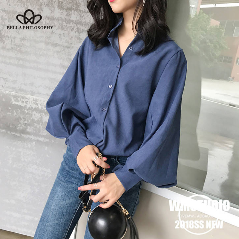 Women's Blouses Shirts Bella Womens Tops Blouses Vintage Long Sleeve Autumn Winter Thick Shirts Ladies Blusas Mujer De Moda Blouse 230317, Turn down blue
Women's Blouses Shirts Bella Womens Tops Blouses Vintage Long Sleeve Autumn Winter Thick Shirts Ladies Blusas Mujer De Moda Blouse 230317, Turn down blue