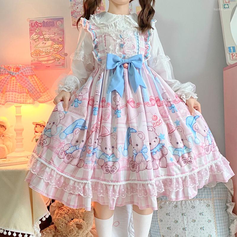 Casual Dresses Sweet Lolita Style Japanese Soft Girly Camisole Dress Cute Square Collar Cartoon Printing Bow Sleeveless Lace Ruffles JSK, One piece headwear
Casual Dresses Sweet Lolita Style Japanese Soft Girly Camisole Dress Cute Square Collar Cartoon Printing Bow Sleeveless Lace Ruffles JSK, One piece headwear