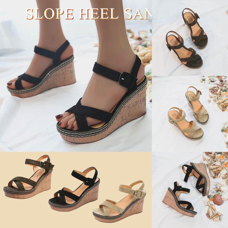 Sandals Women Wedge Platform Roman Shoes 2023 Summer High Heel Open Toe Muffin Thick Soled Women's, Ag