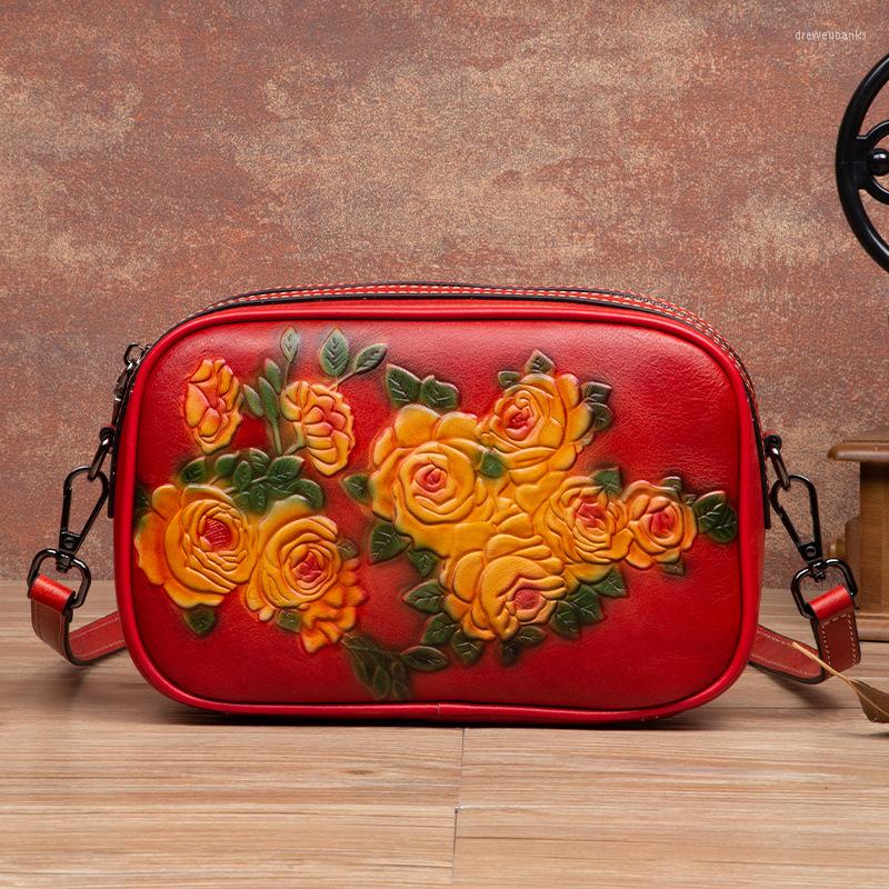 Evening Bags Retro Handmade Embossed Flower Genuine Leather Women Bag 2023 Versatile Natural Real Cowhide Small Shoulder, Red
Evening Bags Retro Handmade Embossed Flower Genuine Leather Women Bag 2023 Versatile Natural Real Cowhide Small Shoulder, Red