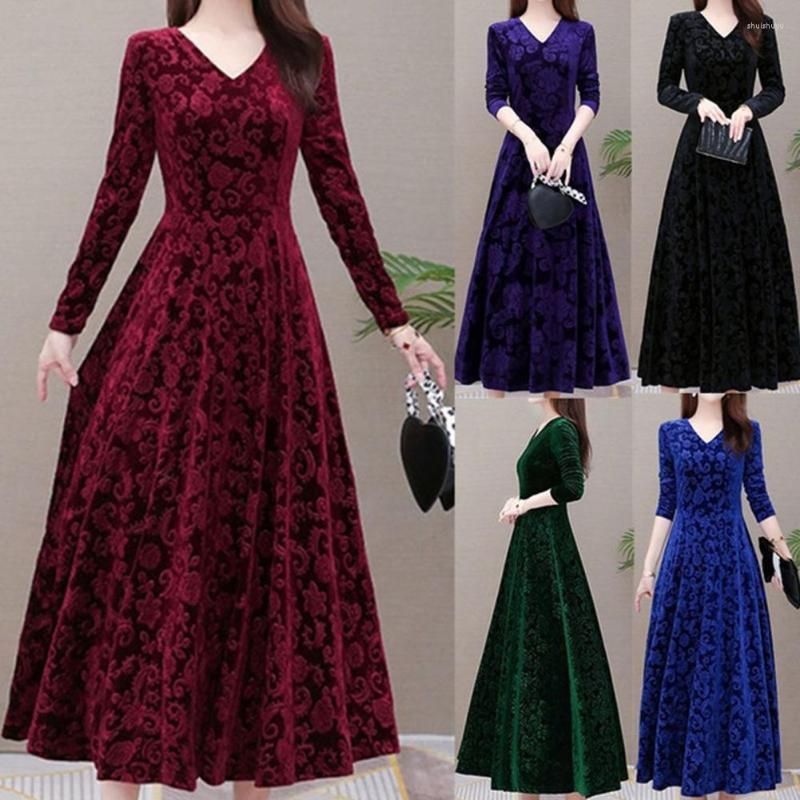 Casual Dresses 2023 Women Dress Gold Velvet Big Swing Skirt One-piece Floral Pattern V Neck Spring Elegant Long For Wedding, Blue
Casual Dresses 2023 Women Dress Gold Velvet Big Swing Skirt One-piece Floral Pattern V Neck Spring Elegant Long For Wedding, Blue