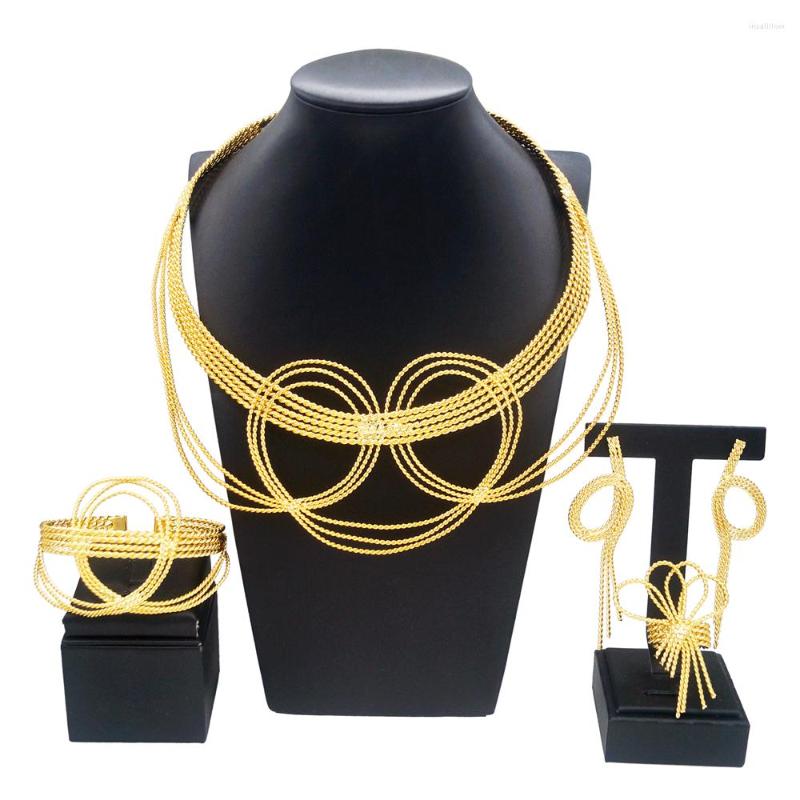 Necklace Earrings Set Nigerian George Jewelry For Wedding Brazilian Gold Plated Ring Bracelet Accessories Gift, Picture shown
Necklace Earrings Set Nigerian George Jewelry For Wedding Brazilian Gold Plated Ring Bracelet Accessories Gift, Picture shown