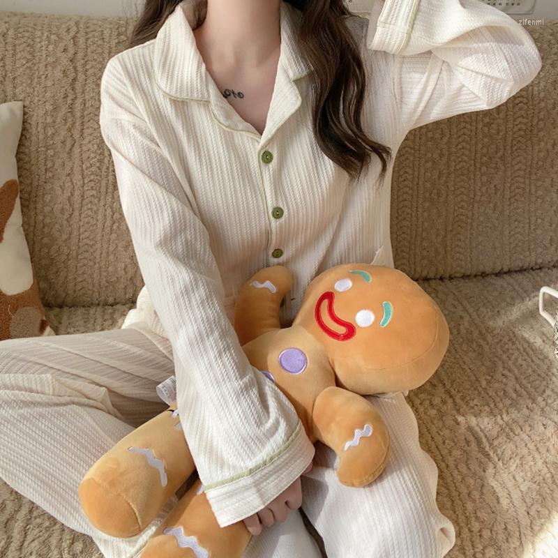 Women's Sleepwear Solid Color Casual Pajama Sets Women Single Breasted Japan Style Turn-down Collar Nightwear Spring Fall Elastic Waist, Green
Women's Sleepwear Solid Color Casual Pajama Sets Women Single Breasted Japan Style Turn-down Collar Nightwear Spring Fall Elastic Waist, Green