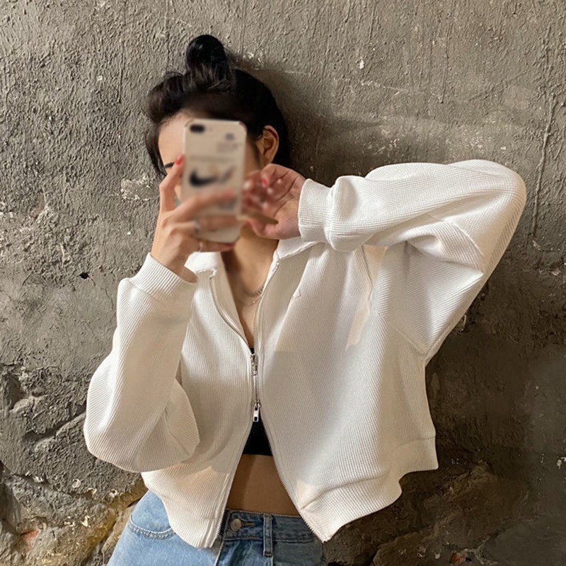Womens Hoodies Sweatshirts Double Zipper Chic Coat Casual Long Sleeve Waffle Young Ins Cozy Design Daily Harajuku Solid 230317
Womens Hoodies Sweatshirts Double Zipper Chic Coat Casual Long Sleeve Waffle Young Ins Cozy Design Daily Harajuku Solid 230317