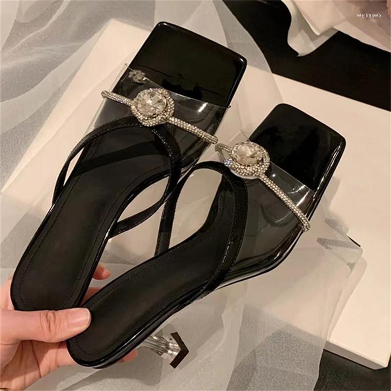 Slippers PVC Transparent High Heel Rhinestone Gems Stiletto Sandals Square Toe Open Female Pumps Casual Wild Women Shoes, Picture shown
Slippers PVC Transparent High Heel Rhinestone Gems Stiletto Sandals Square Toe Open Female Pumps Casual Wild Women Shoes, Picture shown