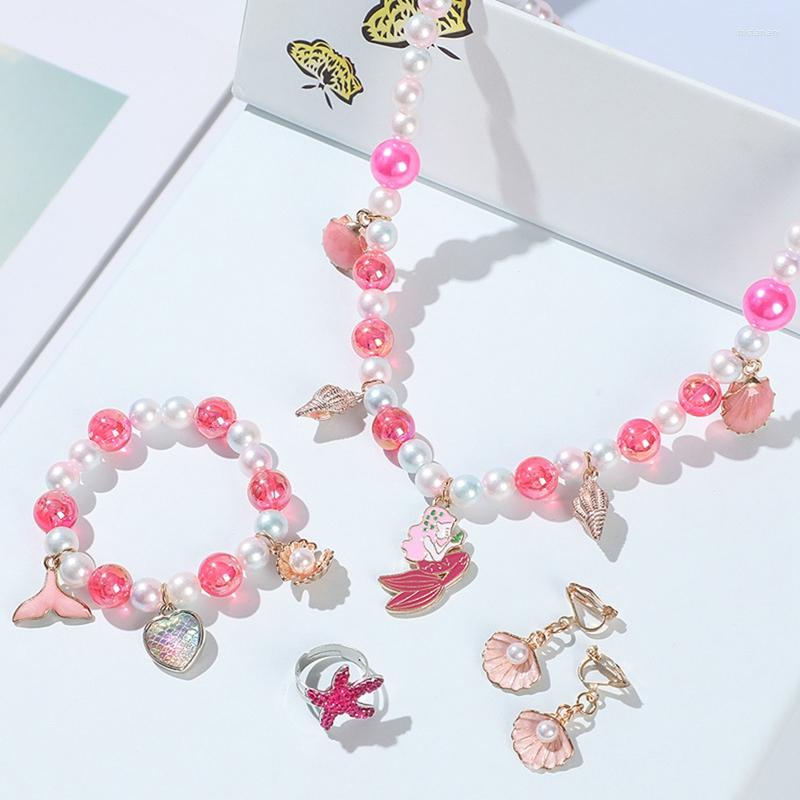 Necklace Earrings Set Cute Cartoon Star Heart Rainbow Animal Shape Beads Child Sweater Bracelet Jewelry Accessories For Girl's Birthday, Picture shown
Necklace Earrings Set Cute Cartoon Star Heart Rainbow Animal Shape Beads Child Sweater Bracelet Jewelry Accessories For Girl's Birthday, Picture shown