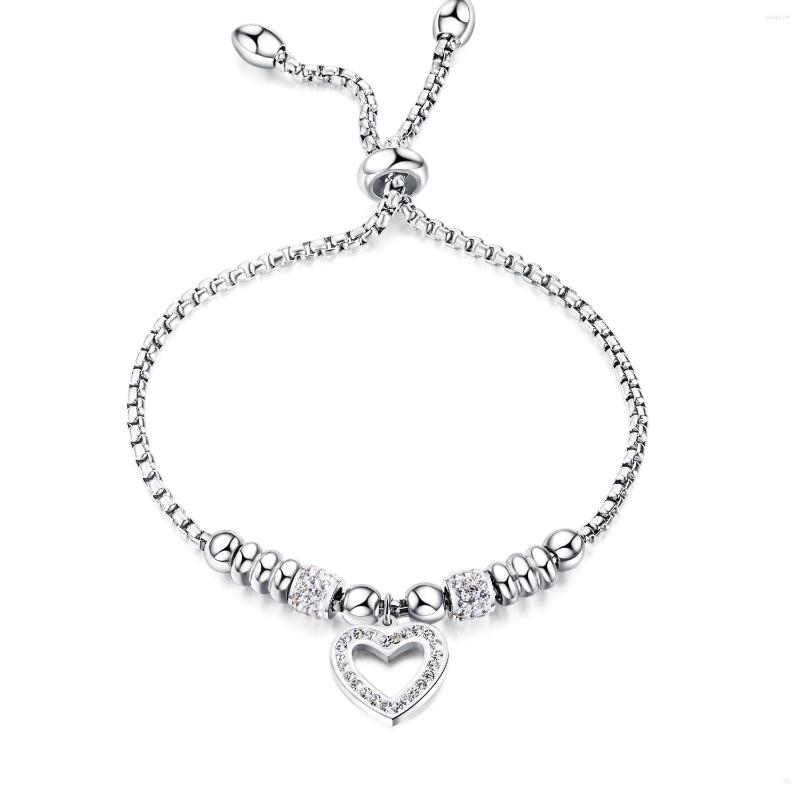 Charm Bracelets Stainless Steel Cubic Zirconia Love Heart Adjustable Bracelet For Women Chain & Link Jewelry Gift
Charm Bracelets Stainless Steel Cubic Zirconia Love Heart Adjustable Bracelet For Women Chain & Link Jewelry Gift