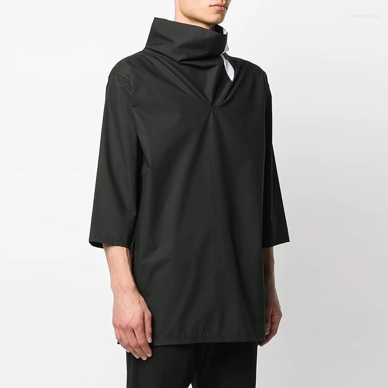 Men's T Shirts S-6XL 2023 Clothing Loose Stand Collar Stitched Mid Sleeve T-shirt Male Plus Size Singer Costumes, Black
Men's T Shirts S-6XL 2023 Clothing Loose Stand Collar Stitched Mid Sleeve T-shirt Male Plus Size Singer Costumes, Black
