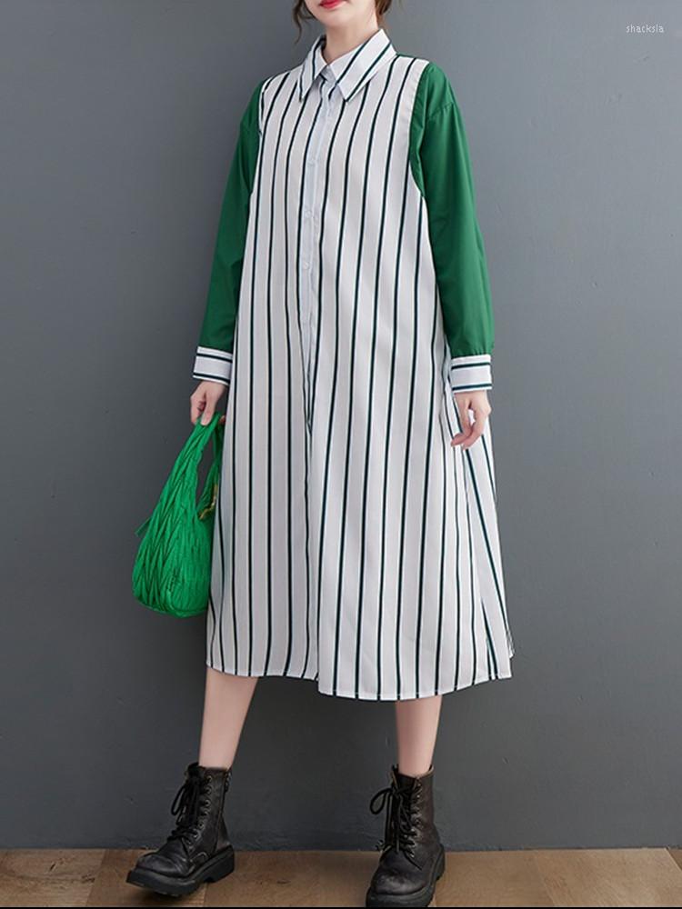 Casual Dresses Long Sleeve Oversized Cotton Striped Patchwork For Women Loose Spring Autumn Woman Lapel Shirt Dress Elegant 2023, Picture shown
Casual Dresses Long Sleeve Oversized Cotton Striped Patchwork For Women Loose Spring Autumn Woman Lapel Shirt Dress Elegant 2023, Picture shown