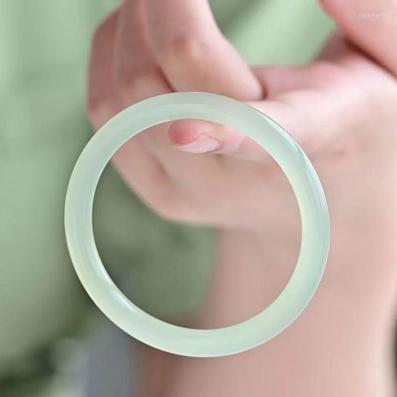 Bangle Natural Hetian Jade Handmade Jewelry Elegant Women's Party Wedding Gift