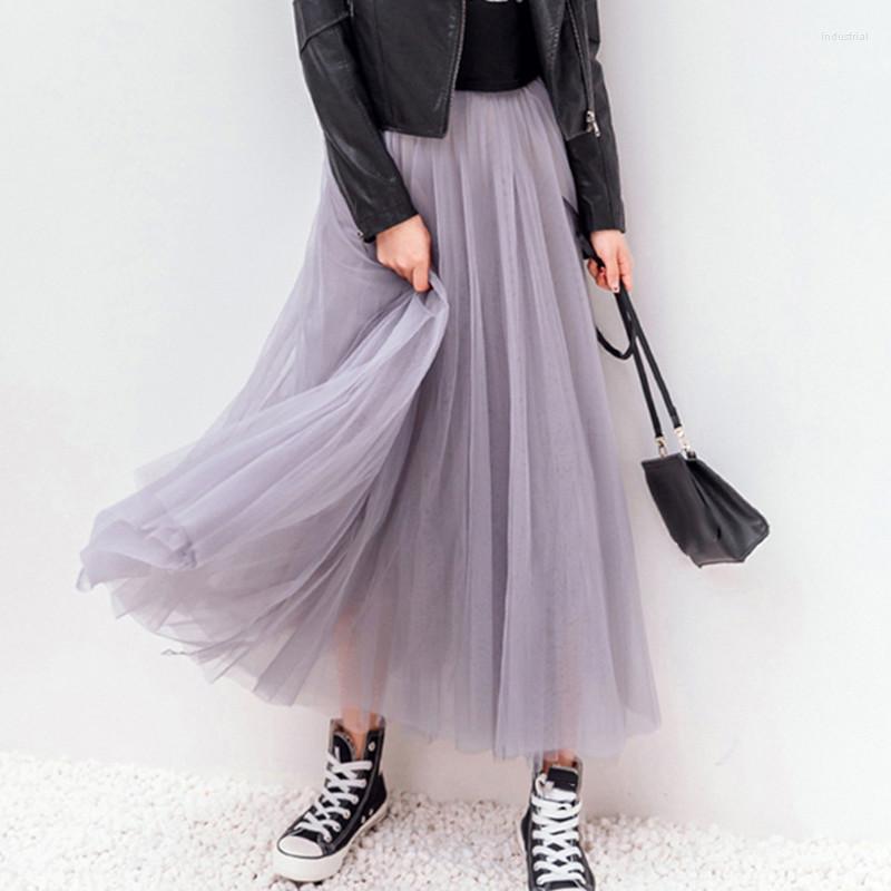 Skirts Autumn Winter Vintage Tulle Skirt Women Elastic High Waist Mesh Long Pleated Tutu Female Jupe Longue, Gray
Skirts Autumn Winter Vintage Tulle Skirt Women Elastic High Waist Mesh Long Pleated Tutu Female Jupe Longue, Gray