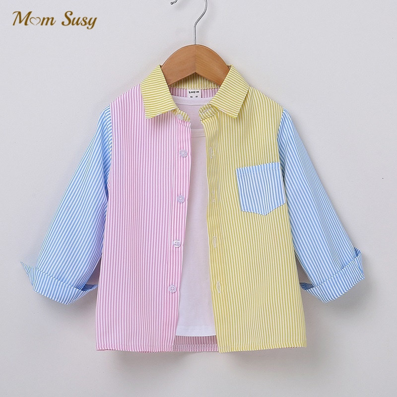 Kids Shirts Fashion Baby Girl Boy Patchwork Striped Shirt Long Sleeve Toddler Child Loose Blouses Spring Autumn Baby Clothes 4-7Y 230317
Kids Shirts Fashion Baby Girl Boy Patchwork Striped Shirt Long Sleeve Toddler Child Loose Blouses Spring Autumn Baby Clothes 4-7Y 230317