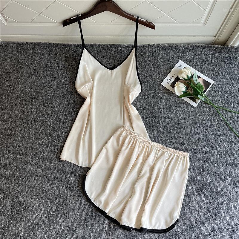 Women's Sleepwear Satin Homewear Sleep Set Pink Soft Pyjamas Summer Sexy Women 2PCS Pajamas Suit Casual Home Clothing Intimate Lingerie, Black
Women's Sleepwear Satin Homewear Sleep Set Pink Soft Pyjamas Summer Sexy Women 2PCS Pajamas Suit Casual Home Clothing Intimate Lingerie, Black