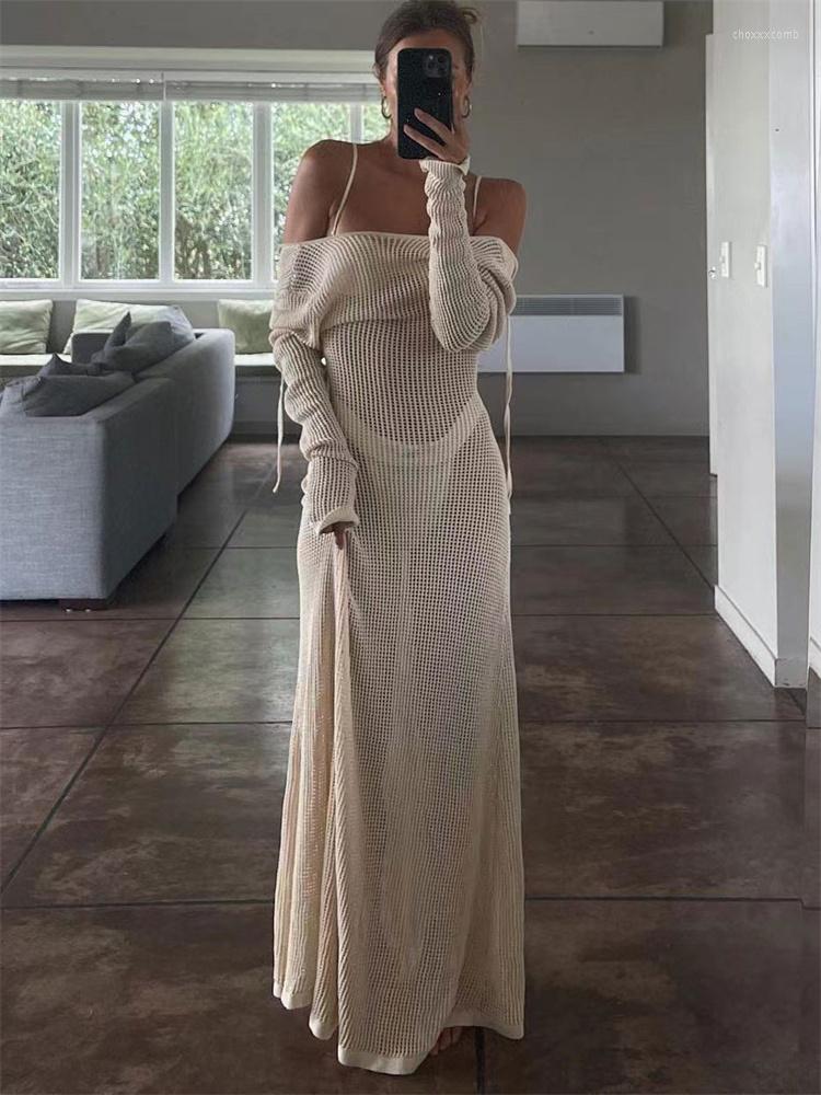 Casual Dresses Tossy White Crochet Hollow Out Midi Dress For Women Long Sleeve Beach Holiday See-Through Summer Cover-Up
Casual Dresses Tossy White Crochet Hollow Out Midi Dress For Women Long Sleeve Beach Holiday See-Through Summer Cover-Up