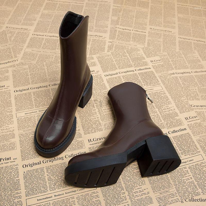 Boots 2023 Basic Women Ankle Casual Concise Leather Round Toe Thick Heels Working Shoes Autumn Winter Botines De Mujer, Brown 01
Boots 2023 Basic Women Ankle Casual Concise Leather Round Toe Thick Heels Working Shoes Autumn Winter Botines De Mujer, Brown 01