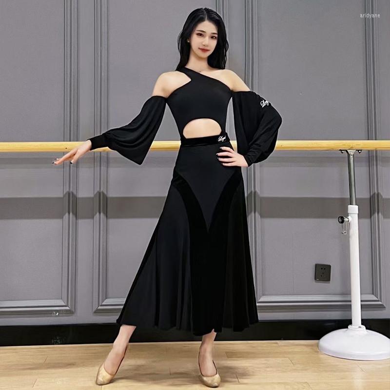 Stage Wear Modern Dance Dress Women Ballroom Tops Skirt Black Latin Practice Clothes Adult Bubble Sleeves BL9994
Stage Wear Modern Dance Dress Women Ballroom Tops Skirt Black Latin Practice Clothes Adult Bubble Sleeves BL9994