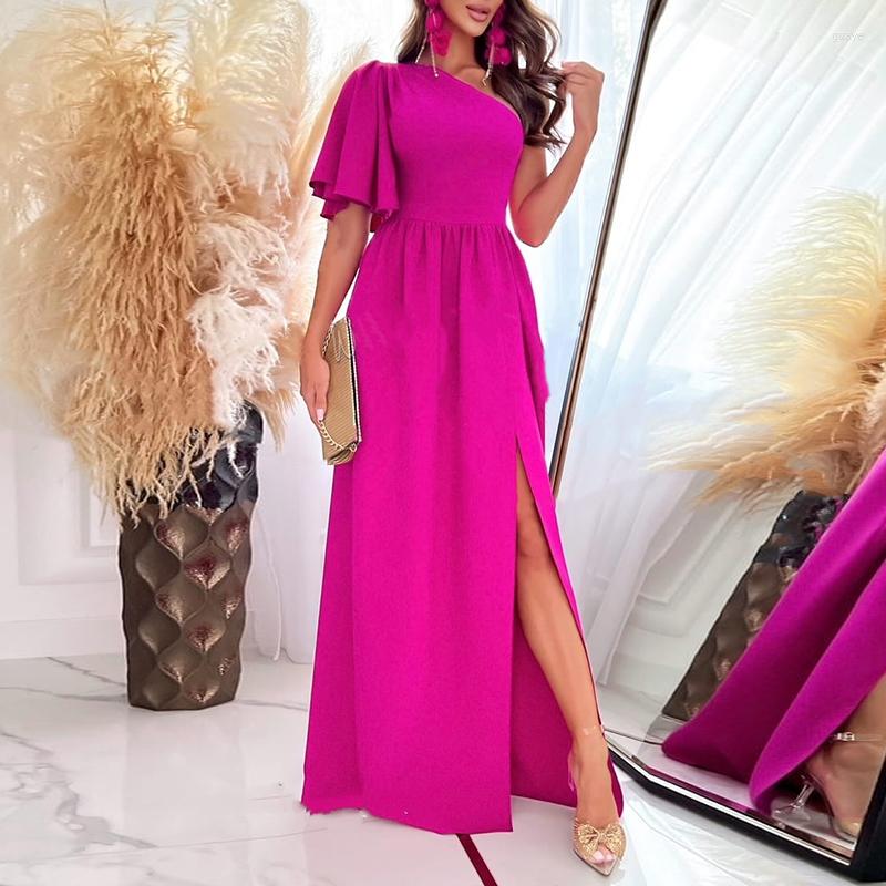 Skirts Autumn Elegant Diagonal Collar Dress Sexy Off-shoulder Solid Color Casual Ruffled Short Sleeves Hem Split Long Fashion Dresses, Khaki
Skirts Autumn Elegant Diagonal Collar Dress Sexy Off-shoulder Solid Color Casual Ruffled Short Sleeves Hem Split Long Fashion Dresses, Khaki
