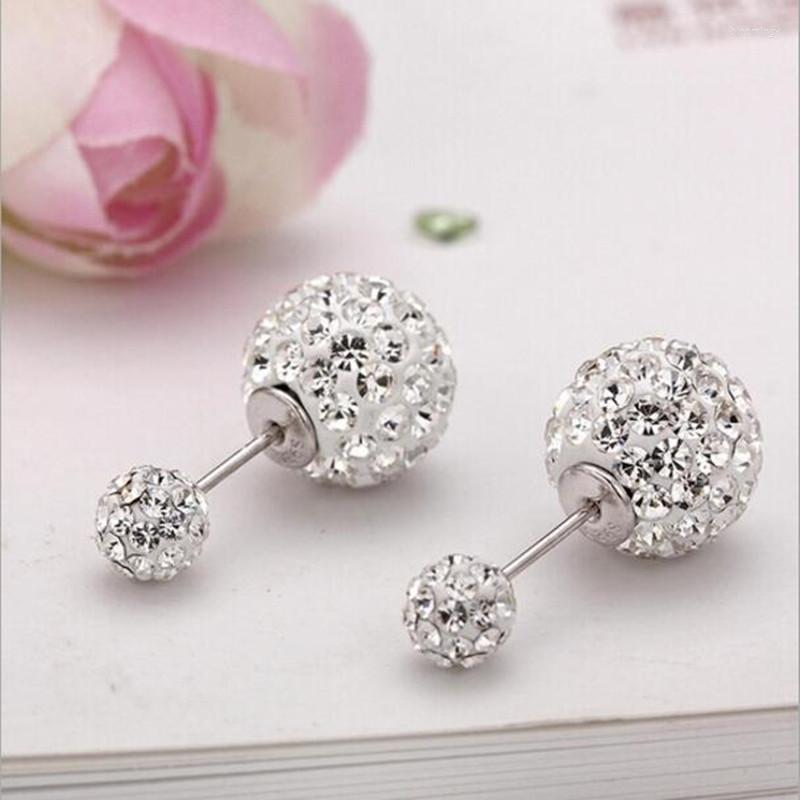 Stud Earrings Zircon Korean Noble Double Round Balls For Woman Ladies Party Wedding Silver Color Shiny Jewelry Accessories SE148
Stud Earrings Zircon Korean Noble Double Round Balls For Woman Ladies Party Wedding Silver Color Shiny Jewelry Accessories SE148
