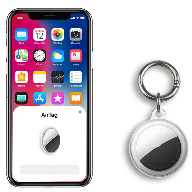 AirTag Trackers Case Loop Soft TPU Silicone Protective Cases Anti-lost Device Finder Keychain Tracker Protect Cover with Buckle Scratch Resistant